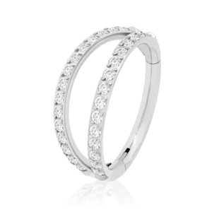 ROXI Fashion Simple Ins S925 <b>Sterling</b> <b>Silver</b> Double-layer Diamond <b>Cartilage</b> Puncture Ear Bone Nail Nose Nail Nose Ring - Product Image 2
