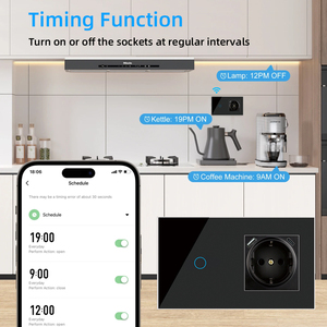 Presa Intelligente Schuko EU con USB Type-C + Interruttore Luce Touch, Controllo Remoto WiFi, Comando Vocale Alexa/Google, Pannello in Vetro - Product Image 3