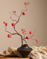 Vase en céramique texturée noire fait main RYLAVA, style Wabi Sabi, poterie rustique pour fleurs séchées, décoration de table à la maison