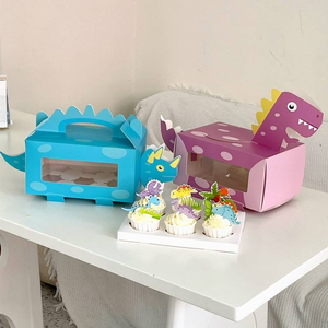 Cajas de Regalo de Papel con Forma de Dinosaurio, Personalizadas, de Alta Calidad, Hechas con Materiales Reciclados, Impresión UV, para Fiestas Infantiles de Dinosaurios - Product Image 2