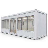 Unité de classe préfabriquée en conteneur avec larges baies vitrées, bâtiment d'enseignement mobile pour écoles temporaires et salles de formation