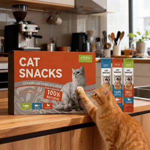 Alimentos Úmidos para Gatos em Lata com Vários Sabores, Tratamentos Cremosos, Pacote 3 em 1 - Product Image 2