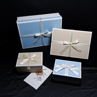 Coffret Cadeau de Noël Bleu Personnalisé – Emballage Surprise Vide Haut de Gamme pour Parfum, Foulard, Rouge à Lèvres – Anniversaire, Carré, Lamination Mate