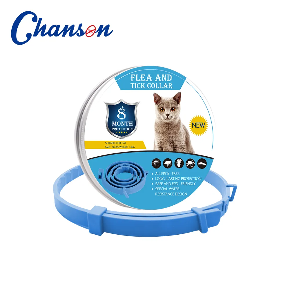 Wholesale Adjustable Tick Repellent Cat Collar Small 38cm Blue