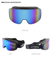 Lunettes de ski sphériques UV400 pour femmes et hommes avec revêtement argenté noir bleu Livraison rapide