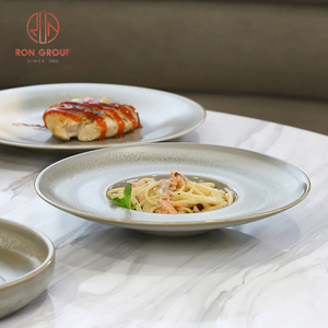 <span class=keywords><strong>Assiette</strong></span> à dîner ronde en céramique mate <span class=keywords><strong>gris</strong></span> <span class=keywords><strong>clair</strong></span> en gros pour hôtel restaurant - Product Image 6