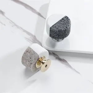 Moderne einfache Schrank Kleider schrank Türgriff Schublade Aluminium legierung Nordic Light Luxus künstliche Farbe passenden Marmor griff