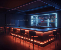 Comptoir de bar LED moderne de luxe pour hôtels et centres commerciaux, mobilier de café commercial avec décoration lumineuse élégante