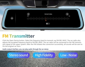 Dash Cam per <span class=keywords><strong>Auto</strong></span> 10 Pollici, Specchietto Retrovisore con Telecamera Anteriore e Posteriore 4K 2160p, Compatibile con Carplay e Android <span class=keywords><strong>Auto</strong></span>, Connessione a 2 Telecamere - Product Image 3