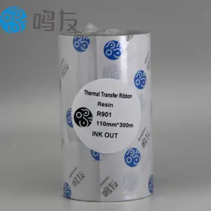 2023 Hot Mingyou OEM Enhanced Abrasion Resistance Thermal Transfer Resin R901 Barcode Ribbon Black Label Printer Compatible