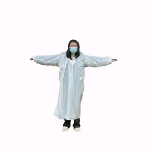 PE plastic dustproof suit, protective clothing for dusty environments, <b>waterproof</b>, transparent disposable smock, suitable for - Product Image 3