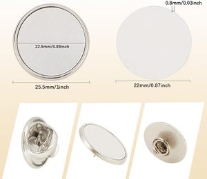 Badge personnalisé en alliage de zinc pour sublimation, 23x23mm, impression, cadeau d'affaires, finition argentée, décoration de vêtements - Product Image 4