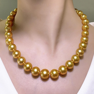 จี้มุกเซาท์ซีเกรด AAAAA ขนาด 16 มม. ประดับทอง พร้อมสร้อยคอแบบหนา สไตล์ยุโรปอเมริกัน - Product Image 1