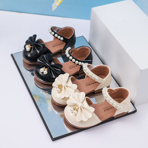 Zapatos de Princesa Estilo Coreano para Niñas, Primavera-Verano 2025, con Lazo, Suela Compuesta Pequeña, Cierre de Velcro, Zapatos Infantiles - Product Image 1