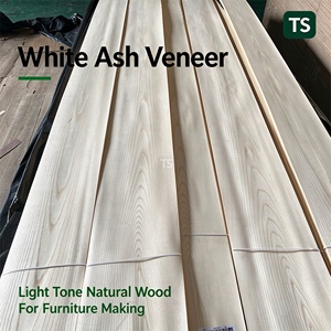 White Ash <b>Wood</b> <b>Veneer</b> Natural Light Tone <b>Sheet</b> Sliced Cut Smooth Texture For Furniture Making - Product Image 1