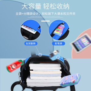 Tutoring Bag For Primary Secondary Students Red Blue Splicing Design With Zipper Pocket Unisex Crossbody Bag - Product Image 3