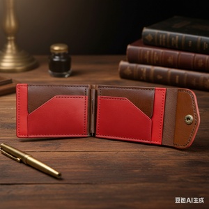 Vintage Open <b>RFID</b> <b>Blocking</b> Short <b>Wallet</b> Men's Genuine Cow Leather Coin Purse Retro Simple Portable Card Holder Nylon Lining - Product Image 5