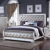 Mobilier de Chambre Américain Dernier Cri, Lit avec Miroir Taille King, Ensemble de Chambre à Coucher Miroitée pour la Maison