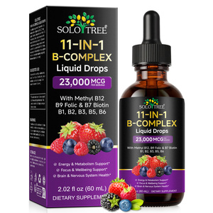 SOLOTREE Complesso Vitaminico <span class=keywords><strong>B</strong></span> 11 in 1 in Gocce, Integratore Liquido Naturale Vegano Senza Zucchero, 23000 Mcg per Porzione - Product Image 1