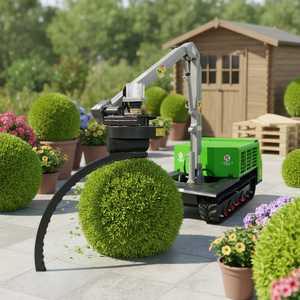 Équipement <span class=keywords><strong>de</strong></span> coupe pour l'aménagement paysager municipal - Tondeuse sur chenilles avec bras pliable et taille-<span class=keywords><strong>haie</strong></span> électrique - Product Image 1