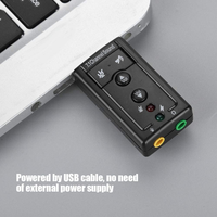 Adaptateur de carte son USB 2.0 avec microphone/haut-parleur, son surround 7.1 CH, son 3D pour PC ou ordinateur portable