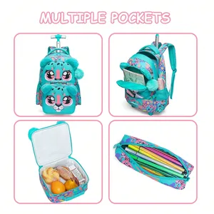 BunnyFly Juego de 3 Mochilas Escolares con Ruedas para Estudiantes de Primaria Unisex, Maleta <span class=keywords><strong>Infantil</strong></span> de Gran Capacidad - Product Image 5