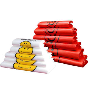 Sacs plastiques Yuanmeng Smiley Face 10-20L, sacs à bandoulière multi-usages pour supermarché, courses et emballage alimentaire - Product Image 1
