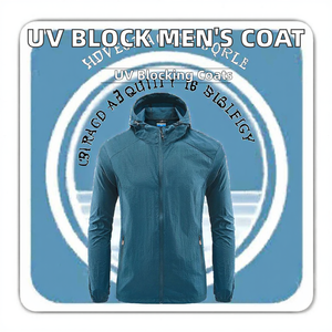 Chaqueta Bomber de Lona con Protección UV para Hombre, Verano, RNSHANGER, UPF40+, Secado Rápido, Cortavientos Delgada para Exteriores, Cuello Alto, Logotipo Frontal - Product Image 3