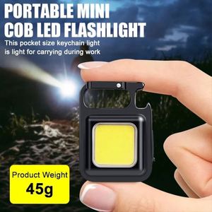 Multifunctional Portable Mini Plastic <b>LED</b> <b>Flashlight</b> USB Rechargeable Pocket Keychain Light Outdoor Waterproof Emergency Camping - Product Image 5