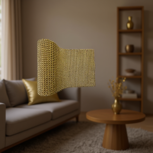 Pannello in Rete Lucida Ilan 3.3mm 11.8x70cm Oro, Tessuto per Decorazione Casa - Product Image 2