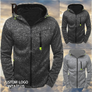 Sudadera con capucha con cremallera de invierno para hombre personalizada Liu Ming hilo teñido ecológico a prueba de viento Casual Streetwear patrón sólido - Product Image 2