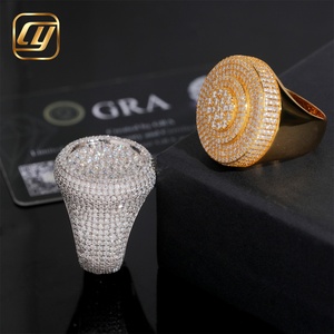 Hip Hop Bling <b>Ring</b> 925 Sterling <b>Silver</b> Fully Iced Round Signet <b>Ring</b> Micro Pave VVS Moissanite Mens <b>Statement</b> <b>Ring</b> Wholesale - Product Image 4