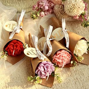 LANJO Mini Carnation Flower Bouquet Scented Candle Wedding Favors & Gift for Valentine's Day Mother's Day Birthday - Product Image 4