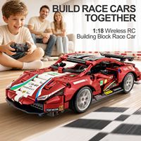Prêt à expédier : Kit de construction de voiture de course DIY 1:18, modèle RC à l'échelle 1:18 avec roues de course et télécommande