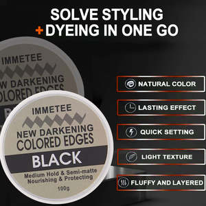 Cire coiffante noire personnalisée à tenue forte, gel coiffant imperméable, <span class=keywords><strong>cera</strong></span> para pelo, pommade capillaire noire - Product Image 3