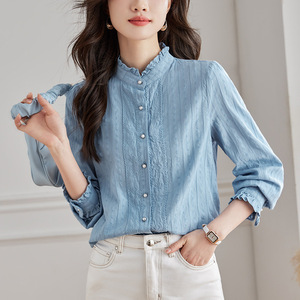 <span class=keywords><strong>Camicia</strong></span> da donna giapponese con colletto a risvolto piccolo e maniche lunghe bianche, nuova collezione autunnale, stile giovanile - Product Image 3