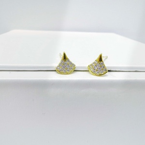 Boucles d'oreilles minimalistes en argent 925 plaqué or 14 carats, style western géométrique, petites, pas chères, pour filles, mode été. - Product Image 3