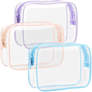 Transparent PVC Makeup Bag Zipper Cosmetic <b>Pouch</b> Portable Small Clear Toiletry Bag for <b>Travel</b> Multi Colors - Product Image 5