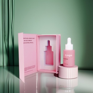 Manufacturer Sale Flat Shoulder 30ml 50ml Hair Oil Serum Skincare Glass Dropper <b>Bottle</b> with Packaging Gift <b>Box</b> - Product Image 4