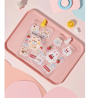 Pochettes à bec verseur personnalisées imprimées avec motifs de dessins animés, en matériaux composites de qualité alimentaire, étanches, avec fermeture éclair refermable pour boissons/liquides