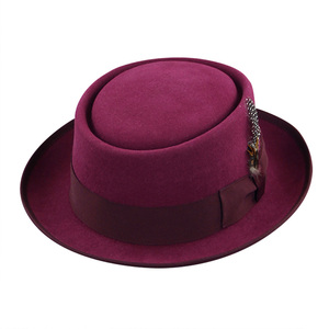 Chapeau <span class=keywords><strong>Porkpie</strong></span> Classique LiHua Nouvelle Arrivée OEM en Feutre 100% Laine Australienne pour Femme et Homme – Chapeaux Formels Unisexe pour Sports Décontractés et Activités de Plein Air - Product Image 2