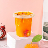 Seau à boisson rond en plastique pp pour crème glacée, 200g, 1kg, vente en gros, conteneur jetable de qualité alimentaire, seau en plastique transparent avec couvercle