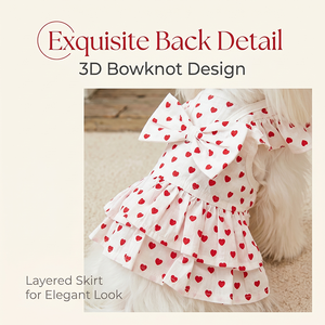 Disfraz de Princesa con Mangas Abullonadas y Estampado de Corazones para Perros Pequeños y Gatos, Lavable, Transpirable, de Algodón <span class=keywords><strong>Puro</strong></span>, con Lazo, Estilo Coreano - Product Image 4