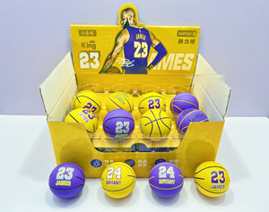 Mini ballon <span class=keywords><strong>de</strong></span> basket anti-stress élastique extra-résistant A6cm, motif visage souriant color-block, jouet sportif pour jeunes - Product Image 6