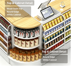 Mostrador de caja para supermercado comercial con expositor de cigarrillos y sistema POS para tienda minorista - Product Image 5