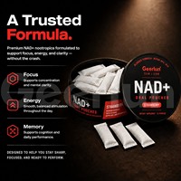 OEM ODM NAD+ Focus Oral Pouches dengan Kafein Alami untuk Meningkatkan Kesehatan Metabolisme Alpha GPC L-Theanine Pouch