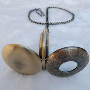 <span class=keywords><strong>Montre</strong></span> de poche mécanique antique WAH03 <span class=keywords><strong>à</strong></span> double mouvement, boîtier en bronze pour homme - Product Image 2