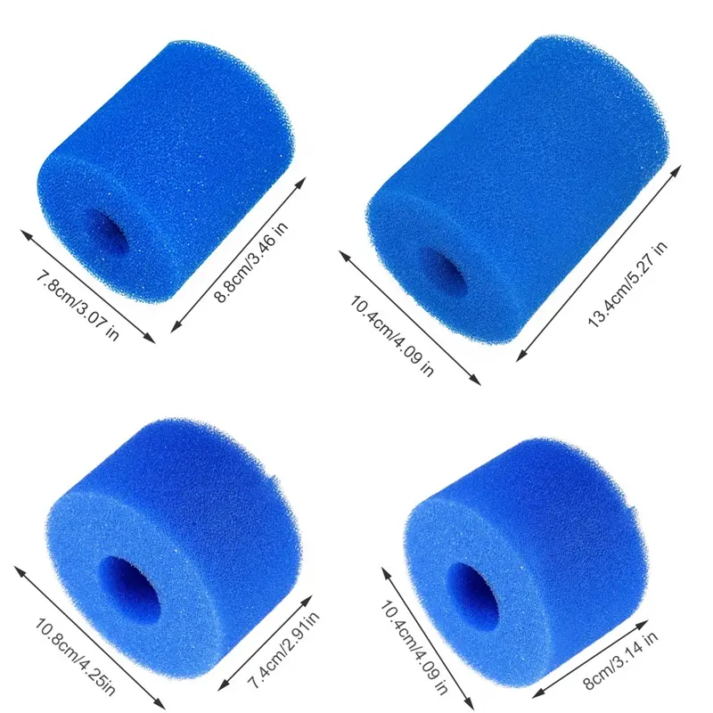 Herbruikbare Wasbare Zwembad Filter Foam Cartridge Voor Intex Type A B S1 D H Zwembad Foam Hepa Filter Voor bestways I Ii Vi Vii