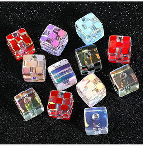 Material tablero de ajedrez cuentas cuadradas a través del agujero cuentas acrílicas Cadena de teléfono móvil DIY materiales hechos a mano accesorios de joyería - Product Image 4