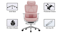 Chaise de bureau ergonomique en maille avec accoudoirs 4D, vérin à gaz et support lombaire pour directeur d'entreprise